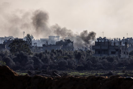 The Gaza Strip amid the ongoing ground operation against Palestinian Islamist group Hamas