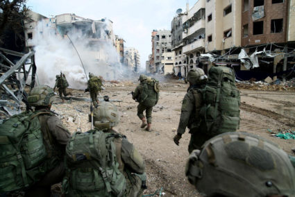 Israeli soldiers operate in the Gaza Strip