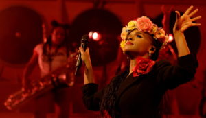 Singer Janelle Monae performs at YouTube theatre in Inglewood