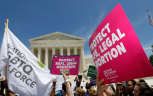 Abortion rights activists rally outside the U.S. Supreme Court in Washington