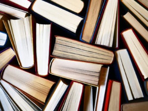Books mixed and seen from above Paris