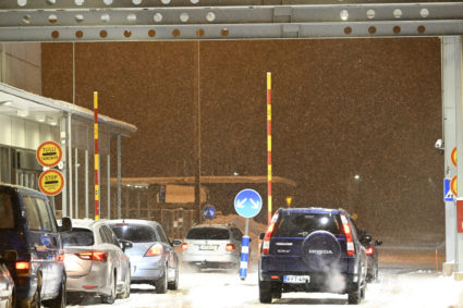 Closed Vaalimaa border check point between Finland and Russia in Virolahti