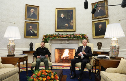 U.S. President Joe Biden meets with Ukraine's President Volodymyr Zelenskiy, in Washington