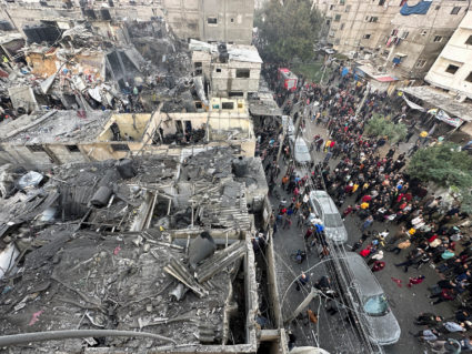 Israeli air strike on Palestinian houses, amid the ongoing conflict between Israel and the Palestinian Islamist group Hama...