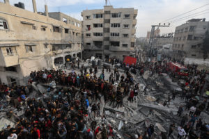 Aftermath of an Israeli strike on a house in Rafah
