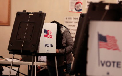 Voters cast their ballots during midterm elections in Detroit, Michigan