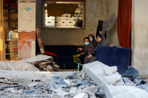 Aftermath of an Israeli strike on a house in Rafah