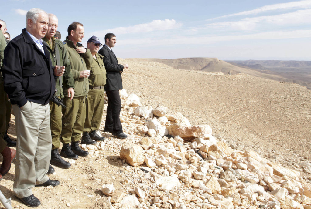 Israel's PM Netanyahu tours the Israel and Egypt border in southern Israel
