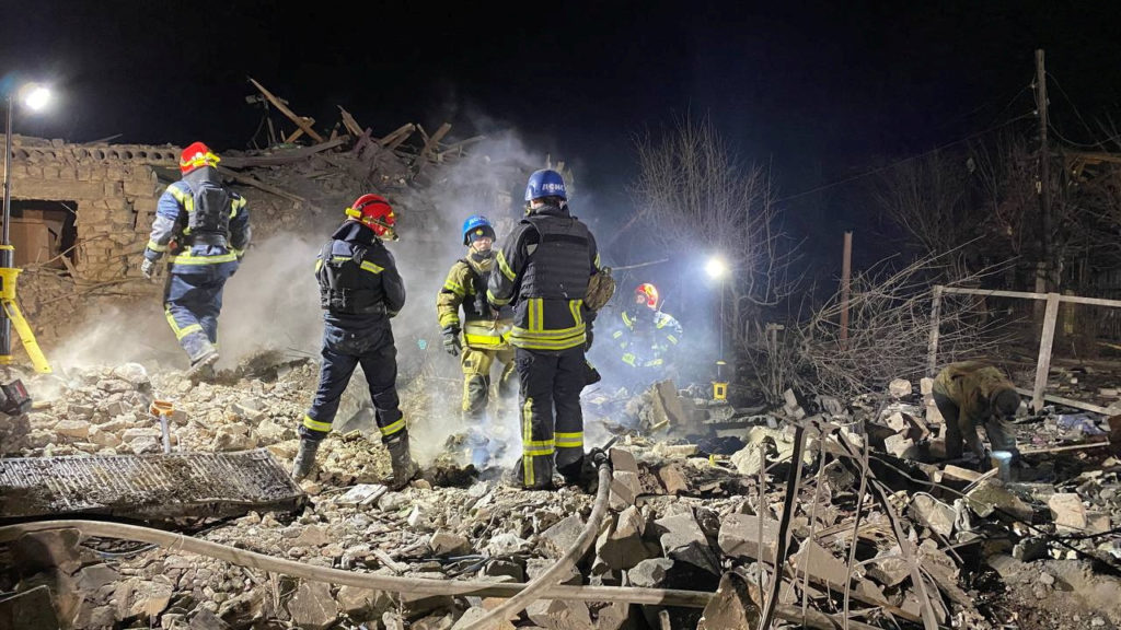 Aftermath of a Russian missile strike in Pokrovsk