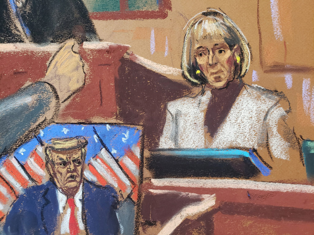 E. Jean Carroll is questioned in a re-direct by her lawyer Roberta Kaplan during the second civil trial where Carroll accu...