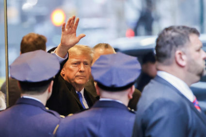 Former U.S. President Donald Trump departs Trump Tower in New York