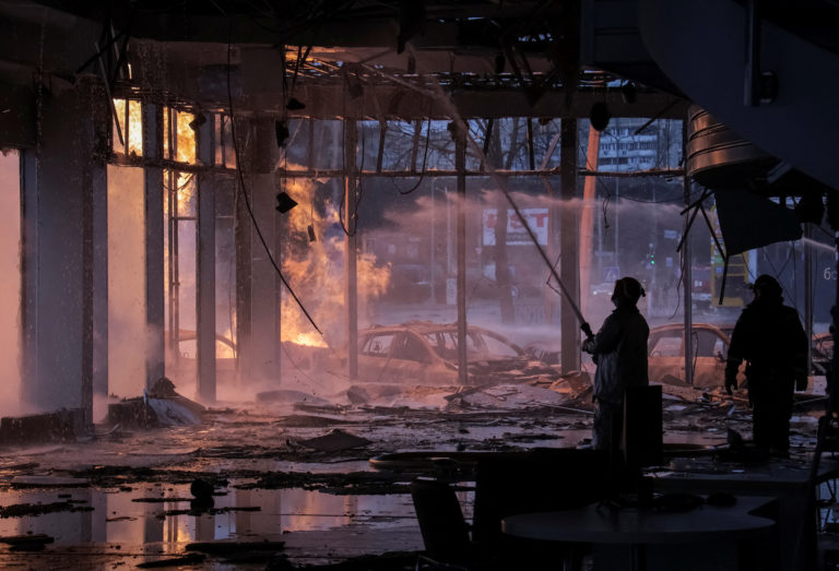 Russian missile and drone strike in Kyiv