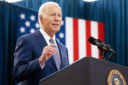President Joe Biden speaks at Abbotts Creek Community Center during a Jan. 18 event to promote his economic agenda in Raleigh, North Carolina. Photo by Saul Loeb/AFP via Getty Images