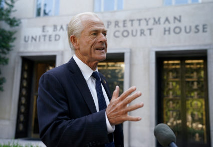 FILE PHOTO: Trump advisor Peter Navarro arrives at court for his trial in Washington