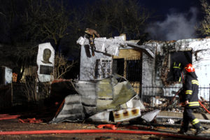 Aftermath of a Russian drone attack in Lviv