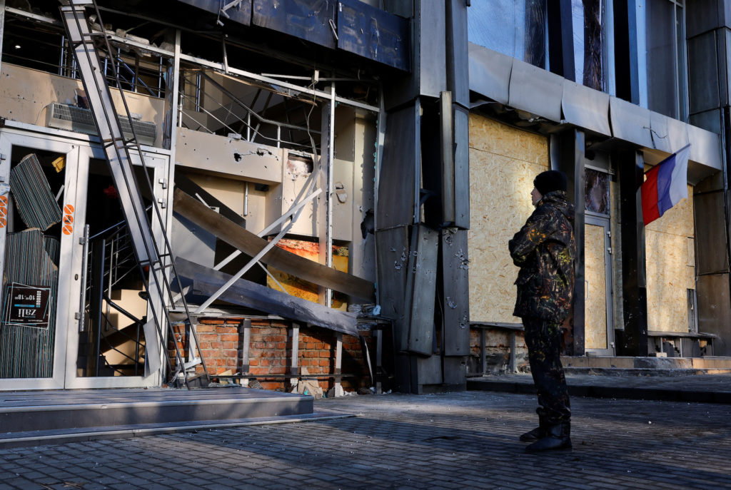 Aftermath of recent shelling in Donetsk