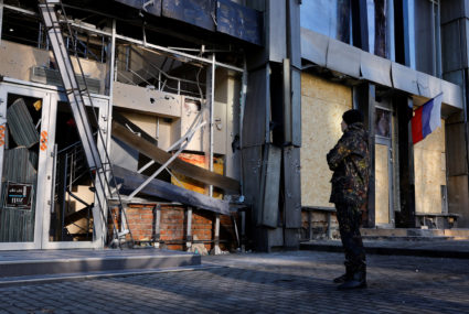 Aftermath of recent shelling in Donetsk