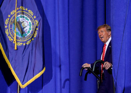 Former U.S. President and Republican presidential candidate Donald Trump holds a rally in Concord