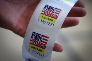 Voting in New Hampshire presidential primary election in Manchester