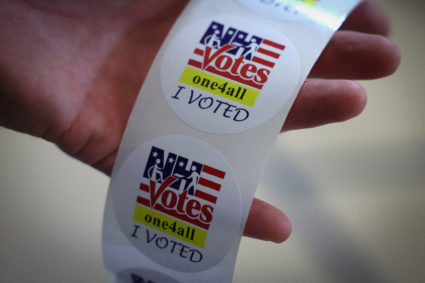 Voting in New Hampshire presidential primary election in Manchester