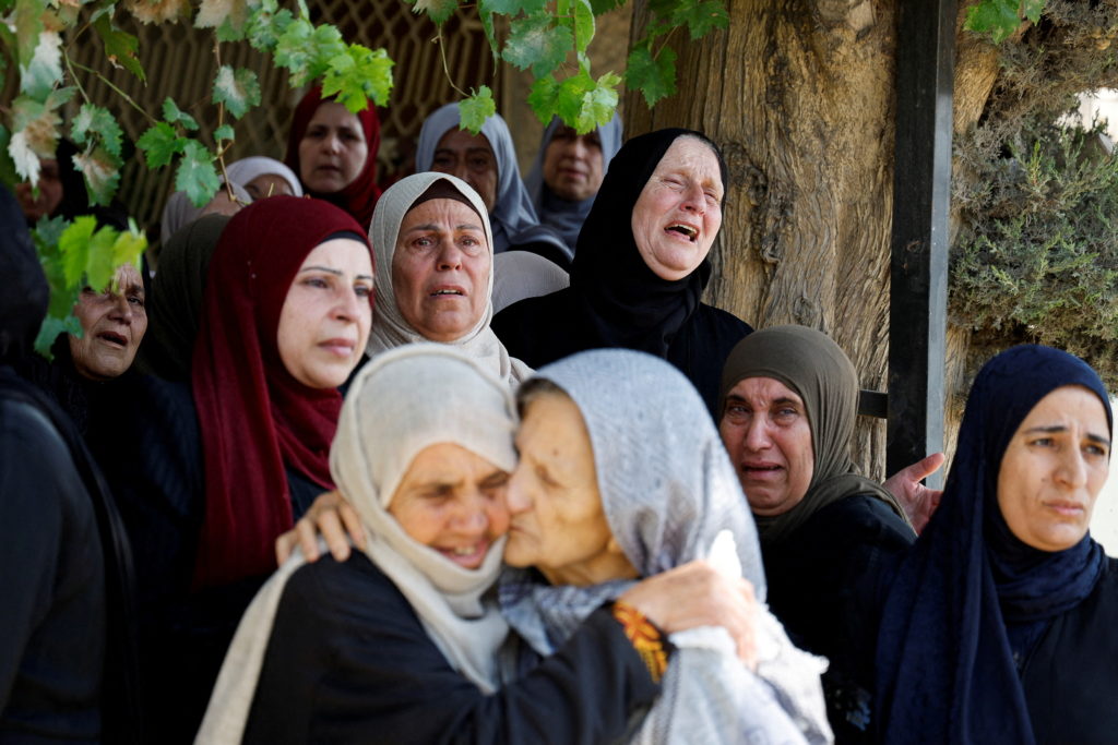 Funeral of a Palestinian who was killed in an Israeli settlers' attack, near Nablus