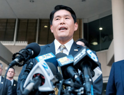 FILE PHOTO: U.S. Attorney Robert Hur speaks to the media after the arraignment of former Baltimore mayor Catherine Pugh, outside of the U.S. District Court, in Baltimore, Maryland, U.S., November 21, 2019. Photo by Michael A. McCoy/Reuters