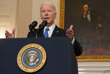 U.S. President Biden delivers remarks on aid package for Ukraine, in Washington