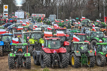 Polish farmers protest over price pressures, taxes and green regulation, grievances shared by farmers across Europe and against the import of agricultural produce and food products from Ukraine, as they gather with tractors near Sulechow, Poland, February 20, 2024. Photo by Wladyslaw Czulak/Agencja Wyborcza.pl via REUTERS