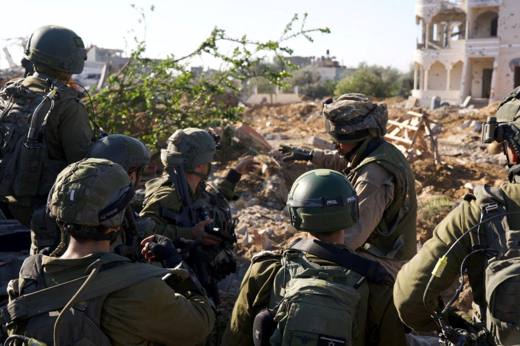 Israeli soldiers operate in the Gaza Strip