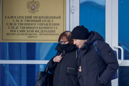 FILE PHOTO: Late Russian opposition leader Alexei Navalny's mother and lawyer visit investigative committee's office in Sa...