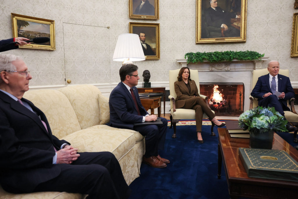 U.S. President Biden and VP Harris meet with congressional leaders at the White House