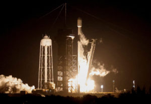 A SpaceX Falcon 9 rocket lifts off on the IM-1 mission with the Nova-C moon lander built and owned by Intuitive Machines f...