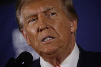 Former President Trump Holds Campaign Rally Day Before New Hampshire Primary In Laconia, New Hampshire