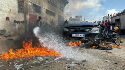 Aftermath of an Israeli strike in Rafah in the southern Gaza Strip