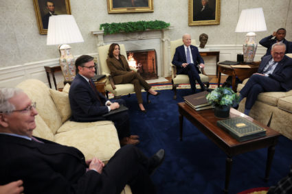 U.S. President Biden and VP Harris meet with congressional leaders at the White House