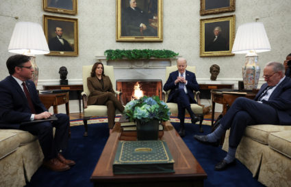 U.S. President Biden and VP Harris meet with congressional leaders at the White House