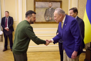 Ukraine's President Zelenskiy meets with U.S. Senators in Lviv