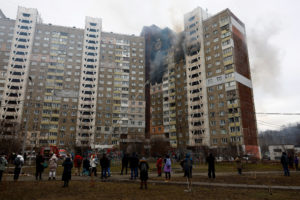 Aftermath of Russian missile strike in Kyiv