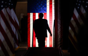 Former U.S. President Donald Trump attends a campaign event in Conway