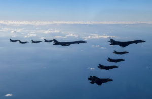 U.S. B-1B bombers take part in a joint air drill Vigilant Storm between South Korea and U.S.