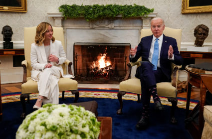 U.S. President Joe Biden meets with Italy's Prime Minister Meloni at the White House in Washington