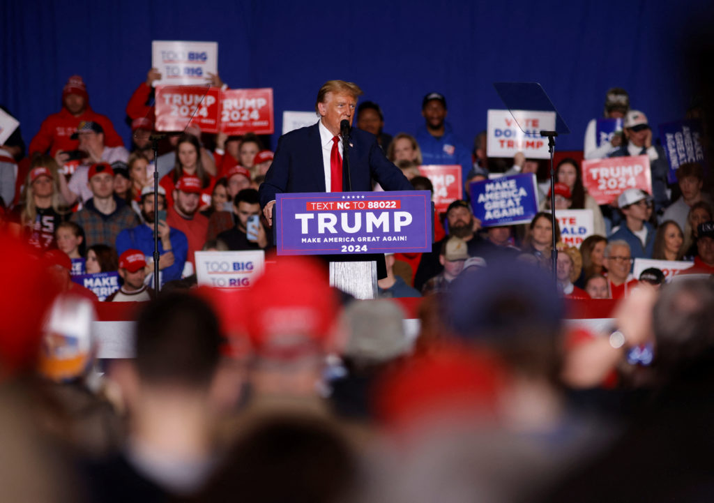 Republican presidential candidate Donald Trump campaigns in North Carolina