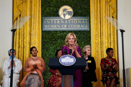 U.S. first lady Jill Biden hosts the 18th annual International Women of Courage Award Ceremony ahead of International Women's Day at the White House in Washington, U.S., March 4, 2024. Photo by Elizabeth Frantz/Reuters