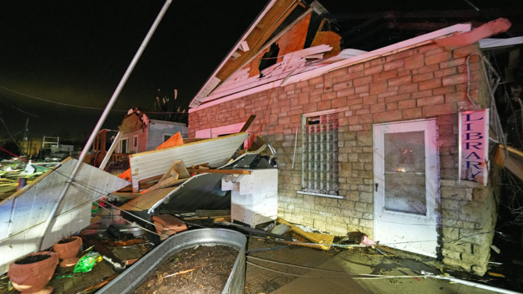 Damage from tornadoes that ripped through the Indian Lake area of Logan County
