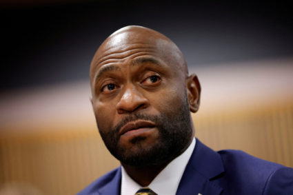 FILE PHOTO: Special prosecutor Nathan Wade sits in court Friday, March 1, 2024, in Atlanta, Georgia, U.S. The hearing is to determine whether Fulton County District Attorney Fani Willis should be removed from the case because of a relationship with Nathan Wade, special prosecutor she hired in the election interference case against former President Donald Trump. Photo by Alex Slitz/Pool via REUTERS