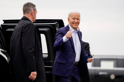 U.S. President Joe Biden departs from Joint Base Andrews en route to New York