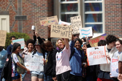 Students walk out to protest DeSantis's education policies in Florida