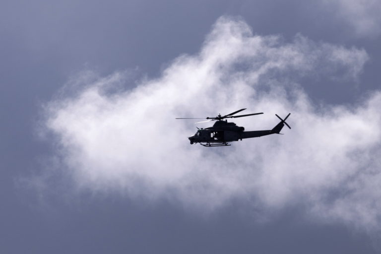 U.S Marines train in helicopter at Camp Pendleton in California