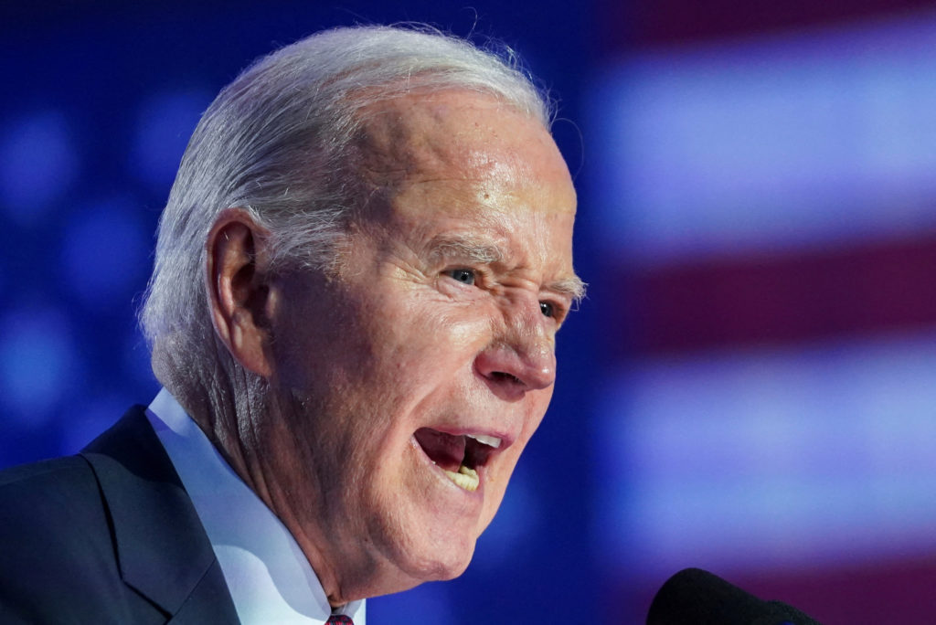 FILE PHOTO: U.S. President Joe Biden campaigns ahead of Nevada's Democratic presidential primary, in Las Vegas