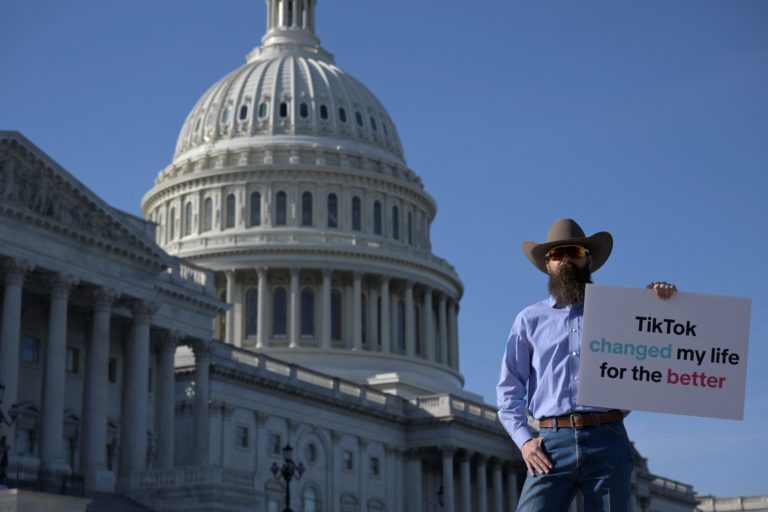 Demonstration against crackdown legislation on TikTok on Capitol Hill